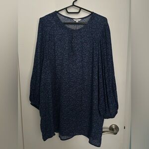 Reitmans Navy Floral Blouse